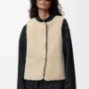 Doudoune en shearling et coton mélangé Noir