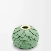 Dés fleuris en cuir de veau classique vert menthe
