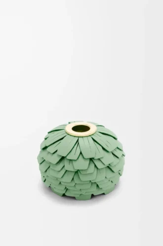 Dés fleuris en cuir de veau classique vert menthe