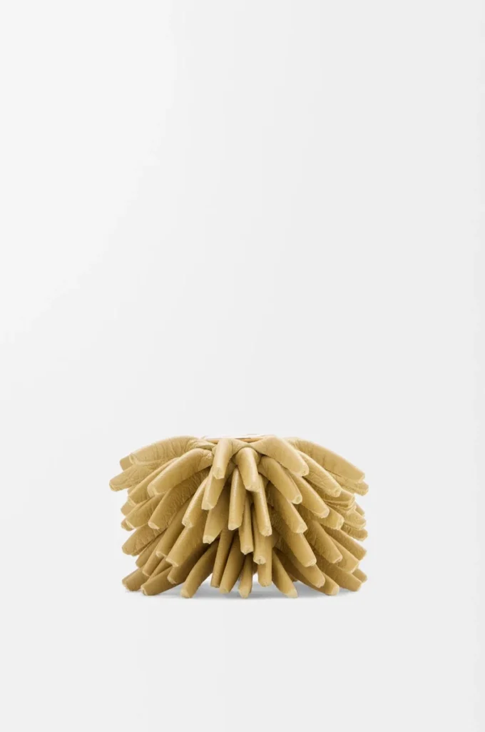 Dés Flower en cuir de veau classique Pale Yellow Glaze