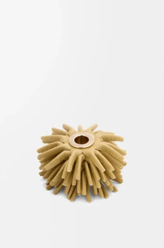Dés Flower en cuir de veau classique Pale Yellow Glaze