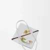 Dés Flower en cuir de veau classique Pale Yellow Glaze