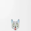Dés Futurist Cat argent/bleu