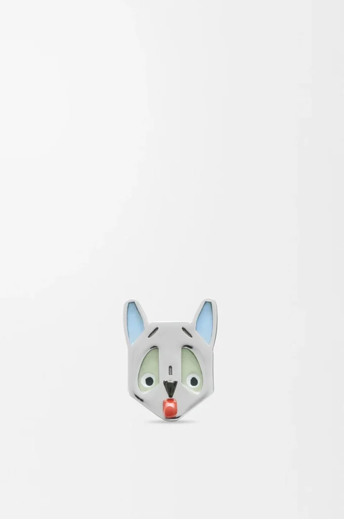 Dés Futurist Cat argent/bleu