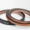 Ensemble de deux bracelets en cuir de veau classique noir/tan