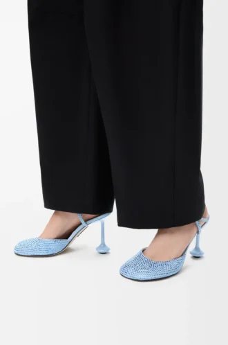 Escarpins à bride à la cheville Toy en daim bleu ciel ornés de strass