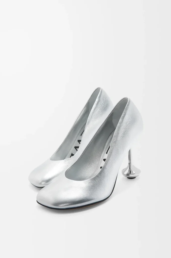 Escarpins Toy en cuir d’agneau laminé Argent Escarpins Toy en cuir d’agneau laminé Argent