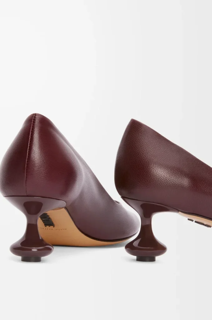Escarpins Toy en cuir de chèvre bordeaux