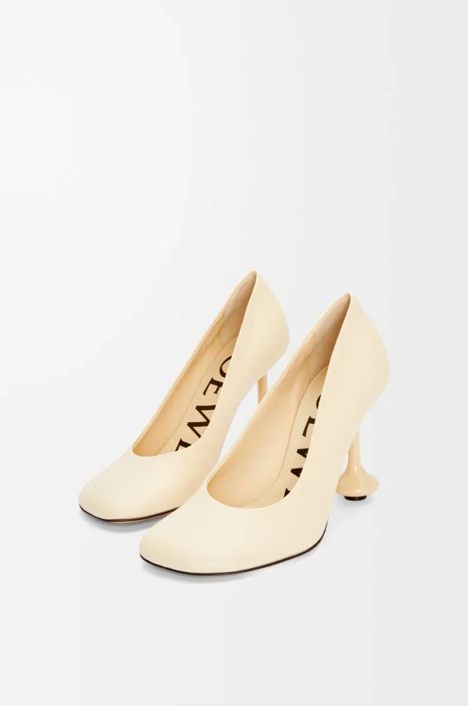 Escarpins Toy en cuir de chèvre couleur lait d&rsquo;avoine