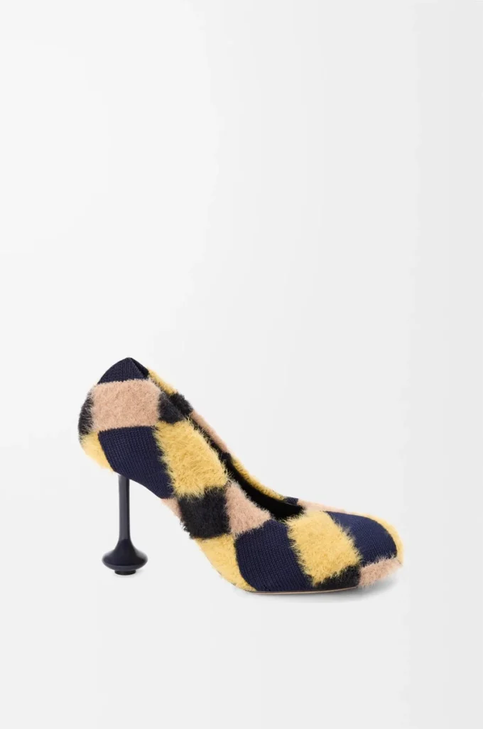 Escarpins Toy en tricot jacquard multicolore bleu marine foncé