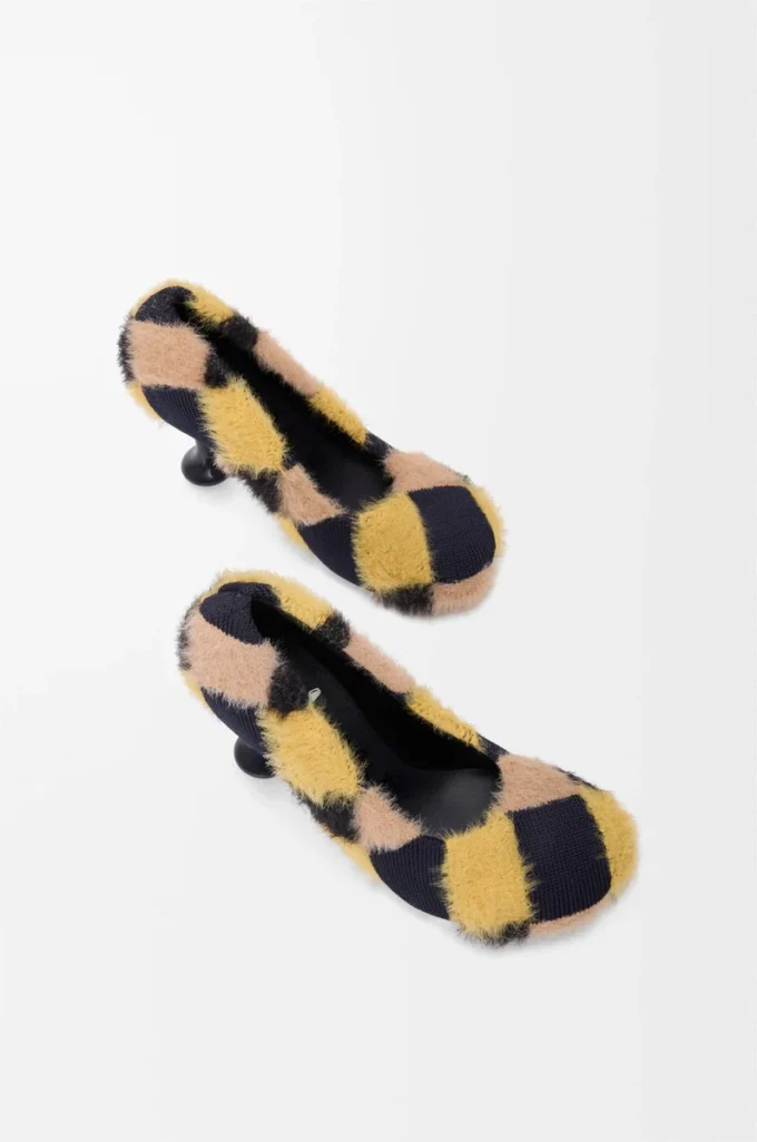 Escarpins Toy en tricot jacquard multicolore bleu marine foncé