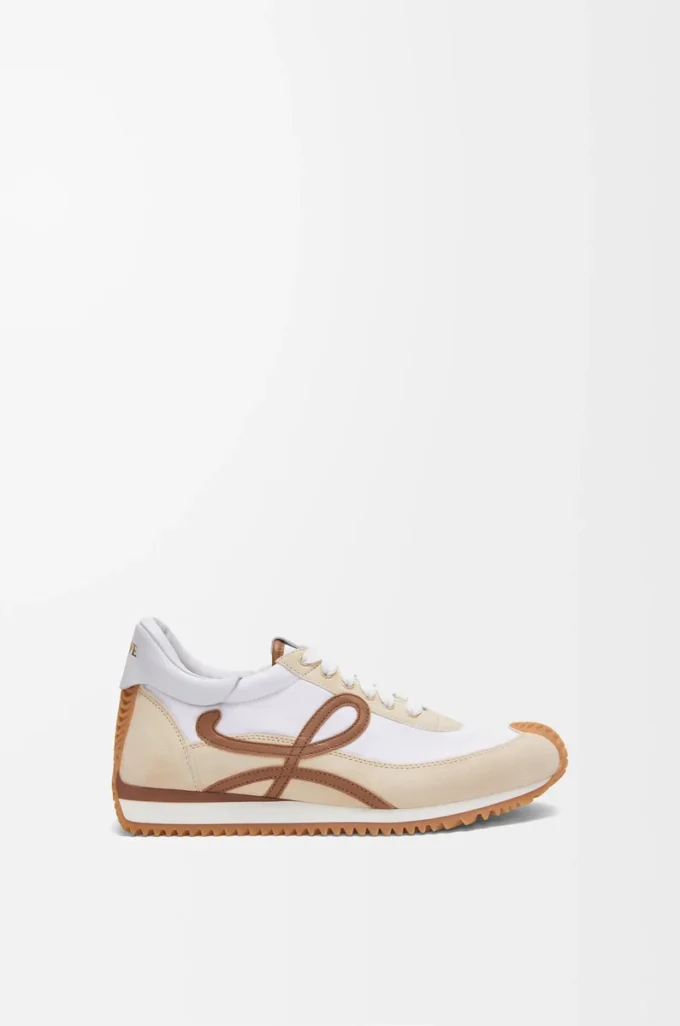 Flow Runner 2.0 en nylon et daim Chocolat/Presque optique