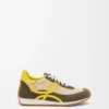 Flow Runner 2.0 en nylon et daim Crème/Jaune/Vert olive