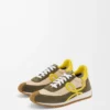 Flow Runner 2.0 en nylon et daim Crème/Jaune/Vert olive