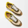 Flow Runner 2.0 en nylon et daim Crème/Jaune/Vert olive