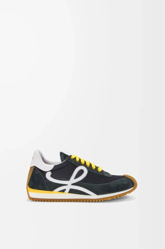 Flow Runner 2.0 en nylon et daim Noir/Blanc/Kaki
