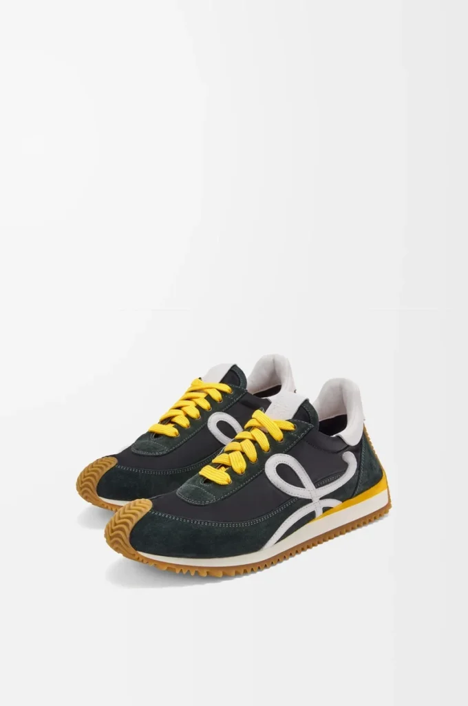 Flow Runner 2.0 en nylon et daim Noir/Blanc/Kaki