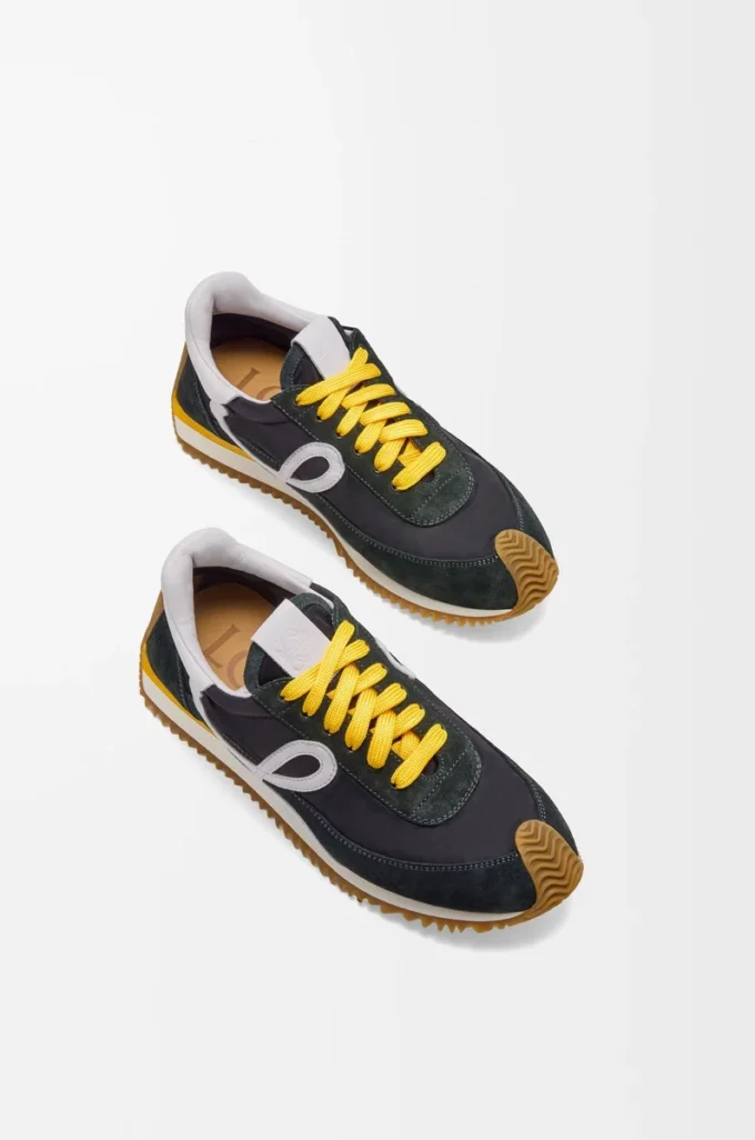Flow Runner 2.0 en nylon et daim Noir/Blanc/Kaki