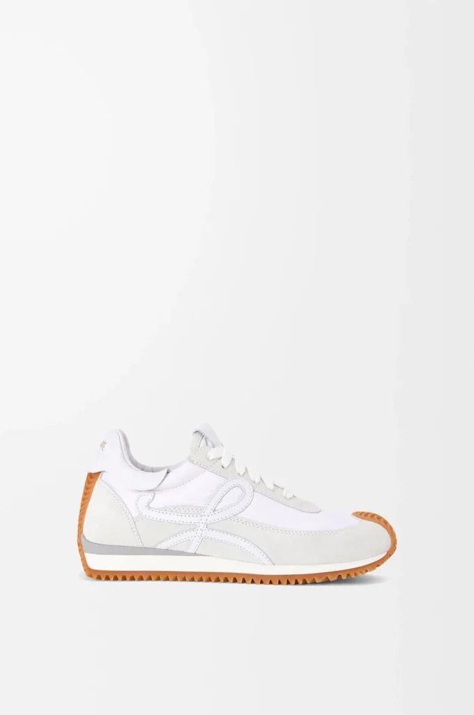 Flow Runner en nylon et daim Blanc