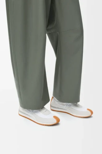 Flow Runner en nylon et daim Blanc