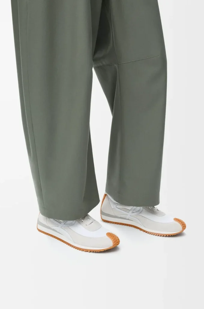 Flow Runner en nylon et daim Blanc