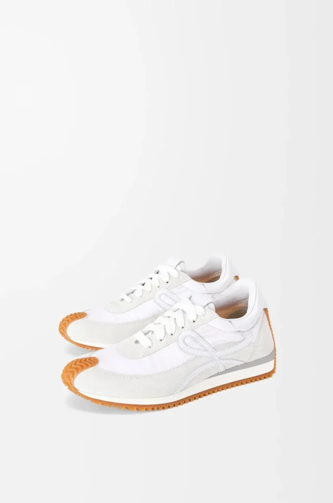 Flow Runner en nylon et daim Blanc