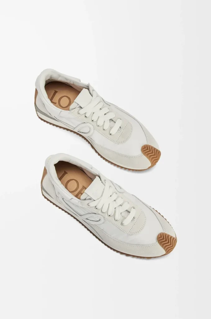 Flow Runner en nylon et daim Blanc