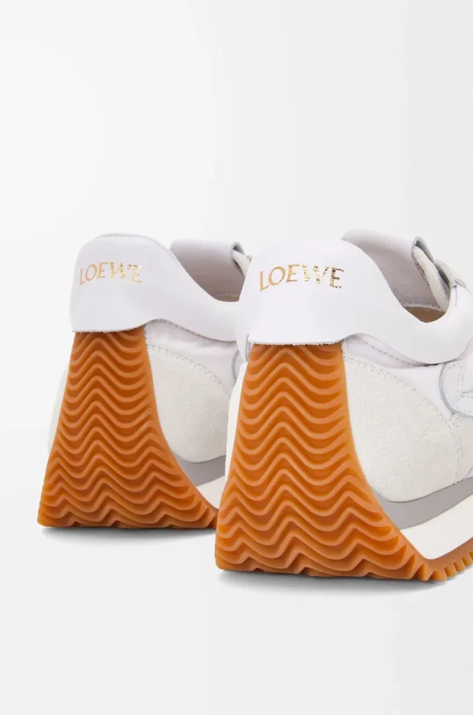 Flow Runner en nylon et daim Blanc