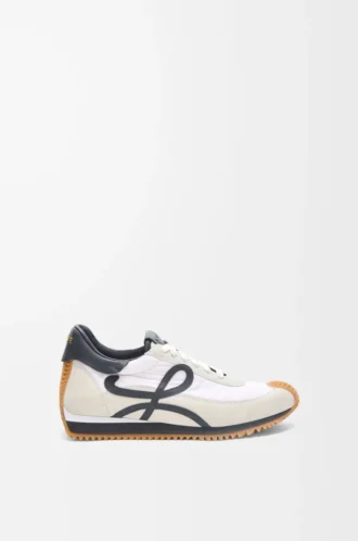 Flow Runner en nylon et daim bleu anthracite/blanc