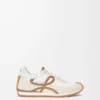 Flow Runner en nylon et daim chocolat/presque optique