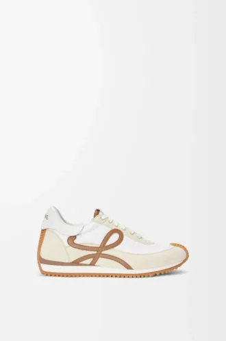 Flow Runner en nylon et daim chocolat/presque optique