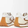 Flow Runner en nylon et daim chocolat/presque optique