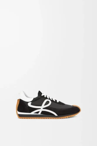 Flow Runner en nylon et daim Noir/Blanc