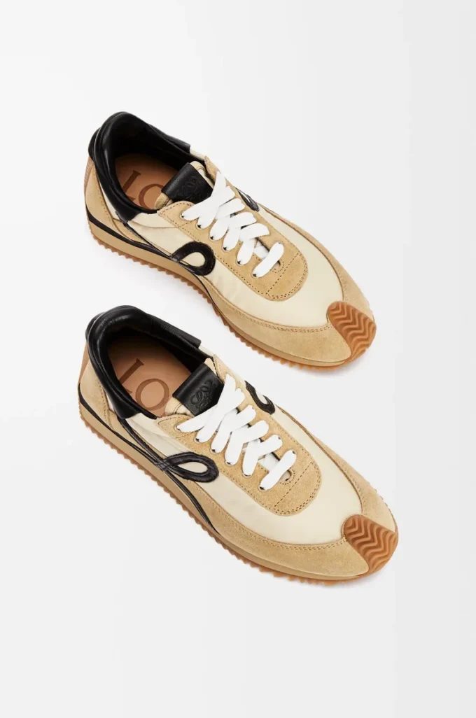 Flow Runner en nylon et daim Or/Noir