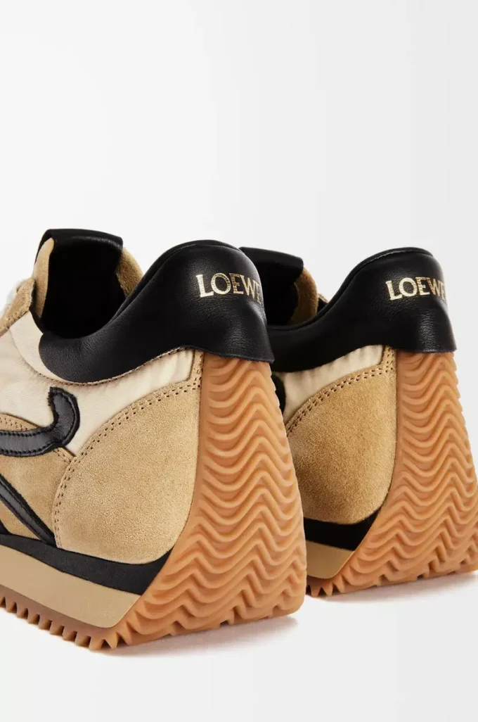 Flow Runner en nylon et daim Or/Noir