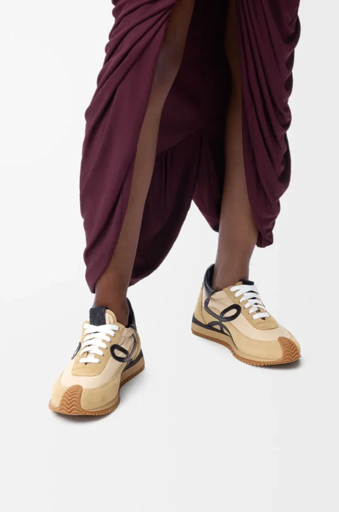 Flow Runner en nylon et daim Or/Noir
