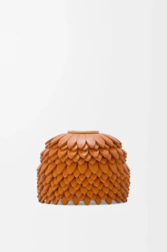 Flower dice en cuir de veau classique Orange