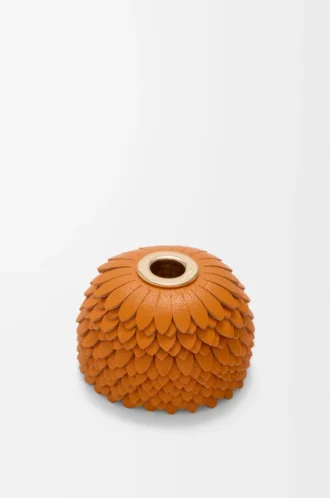Flower dice en cuir de veau classique Orange