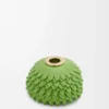 Flower dice en cuir de veau classique vert pomme