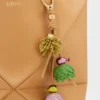Flower dice en cuir de veau classique vert pomme