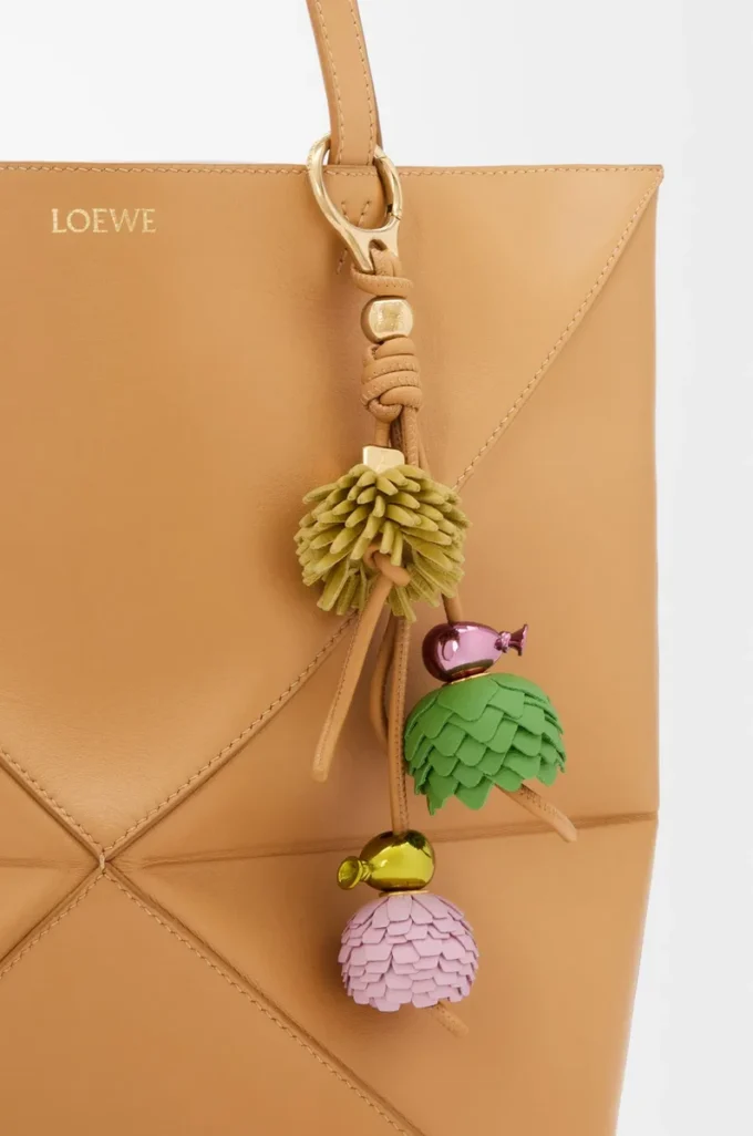 Flower dice en cuir de veau classique vert pomme