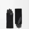 Gants en cachemire et cuir d’agneau nappa Noir Gants en cachemire et cuir d’agneau nappa Noir