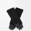 Gants en cachemire et cuir d’agneau nappa Noir Gants en cachemire et cuir d’agneau nappa Noir