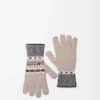 Gants en laine mélangée beige/multicolore