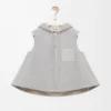 Gilet à capuche en peau lainée gris clair mélangé Gilet à capuche en peau lainée gris clair mélangé