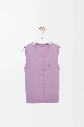 Gilet en cachemire et soie Lilas