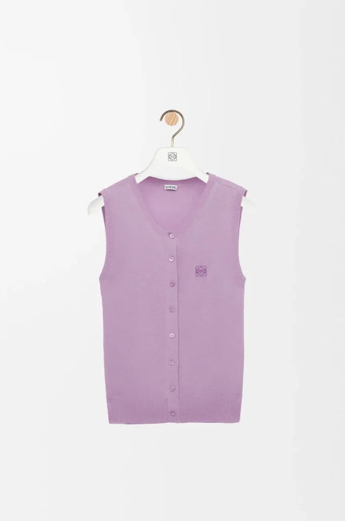 Gilet en cachemire et soie Lilas Gilet en cachemire et soie Lilas
