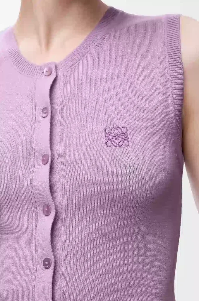 Gilet en cachemire et soie Lilas Gilet en cachemire et soie Lilas
