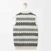 Gilet en jacquard de coton noir/blanc