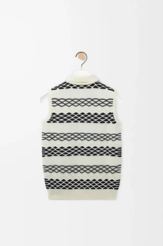 Gilet en jacquard de coton noir/blanc